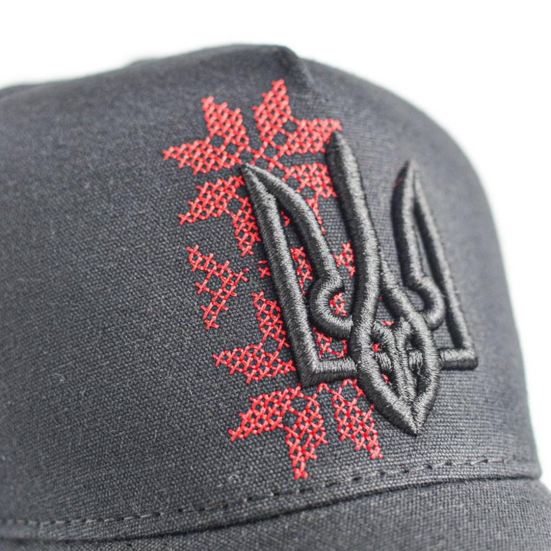 Stylish Ukraine Hat with Embroidered Trident | Ukrainian Design | Warm Ukrainian Gift (Кепка)