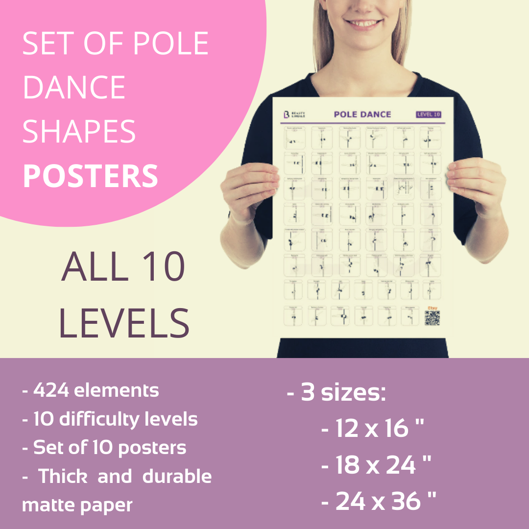 Pole Dance Elements Posters (Printed on the paper) (Плакат)