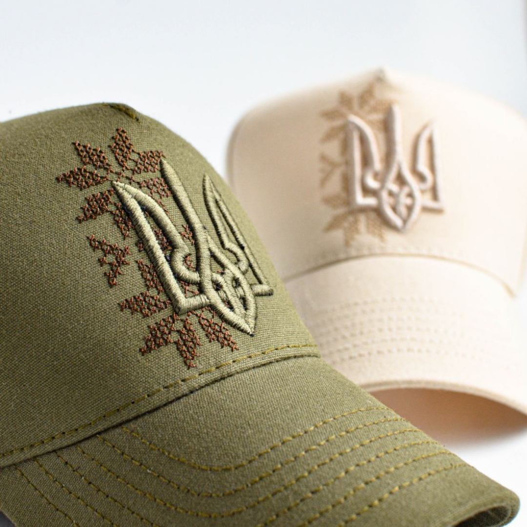 Stylish Ukraine Hat with Embroidered Trident | Ukrainian Design | Warm Ukrainian Gift (Кепка)