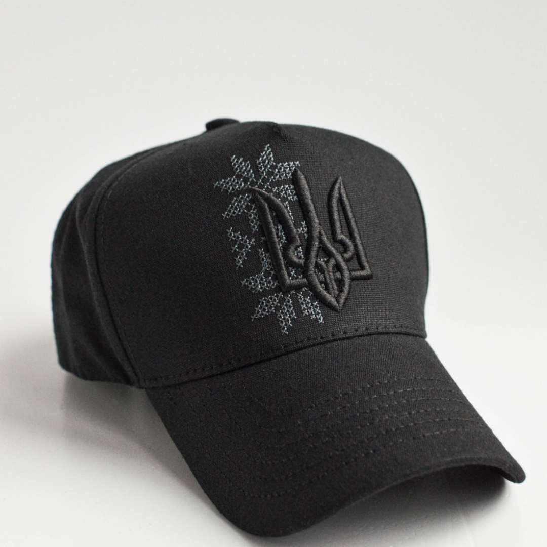 Stylish Ukraine Hat with Embroidered Trident | Ukrainian Design | Warm Ukrainian Gift (Кепка)