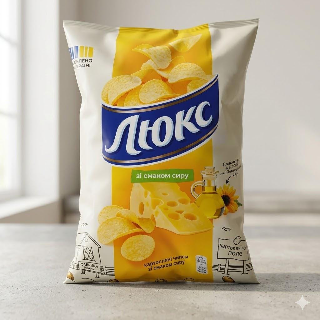 Ukrainian Lux Potato Chips in Various Flavors - Authentic Ukrainian Snack, 125 g / 4.4 oz. Made in Ukraine