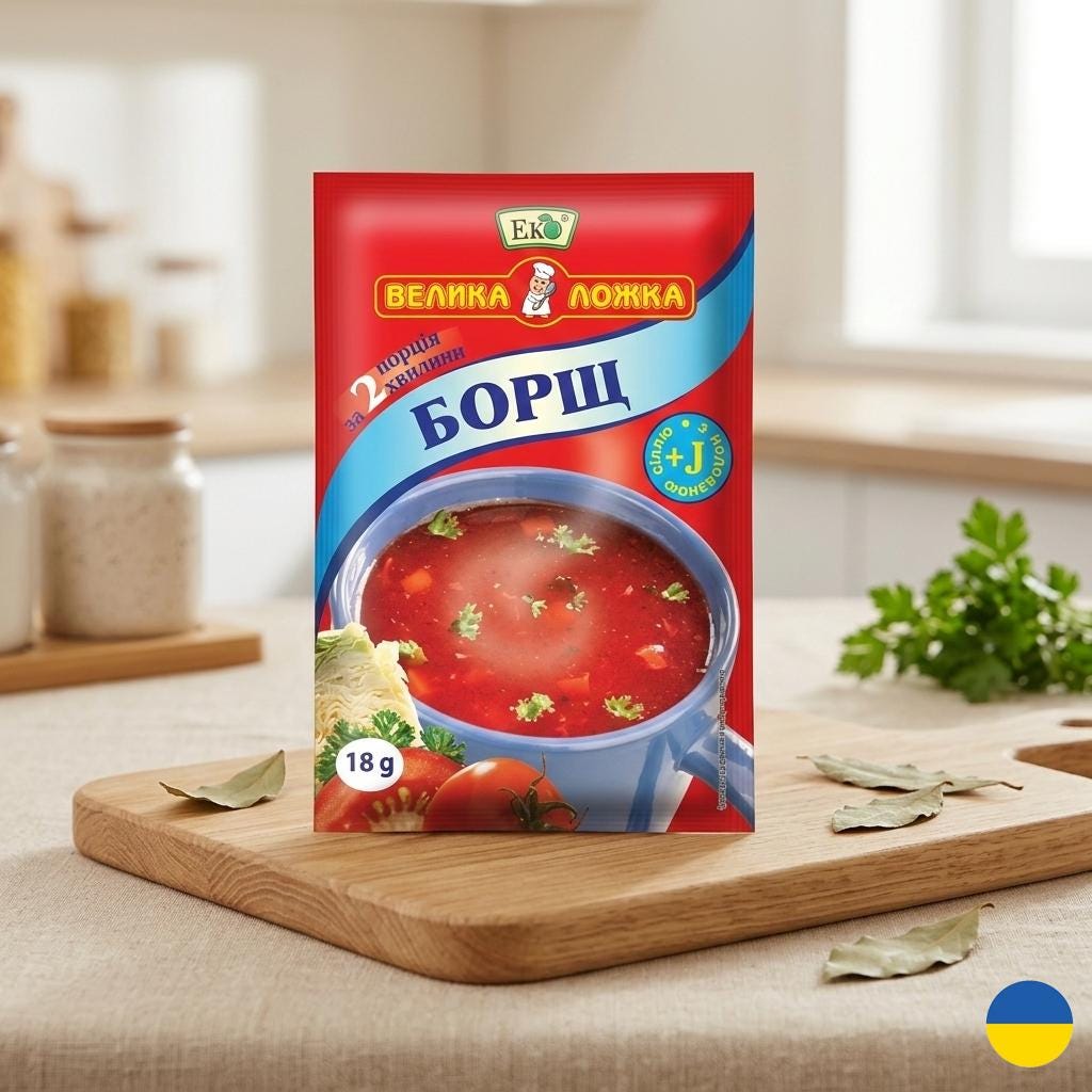 Ukrainian Instant BORSCH Hot Mug Ukrainian Food Quick Cooking Snacks for Authentic Borscht Lovers. Made in Ukraine