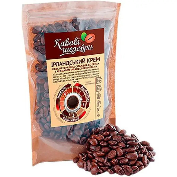 Irish Cream Flavored Whole Bean Coffee (500g / 17.6 oz), Gourmet 100% Arabica Coffee Masterpieces, Premium Dessert Coffee Beans with Whiskey & Cream Tasting Notes, Luxurious Coffee Gift