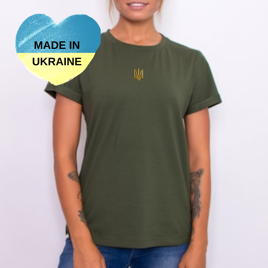 Zelensky Shirt With Ukrainian Trident Embroidered (Футболка жін.)