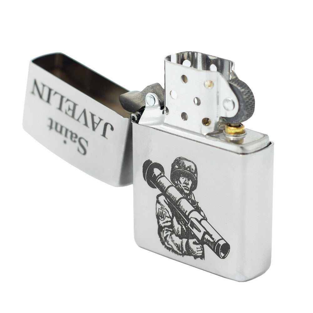 Zippo 205 J Saint Javelin Lighter, Ukrainian Personalization, Limited Edition - Satin Chrome. Made In Ukraine | Ukrainian Souvenir