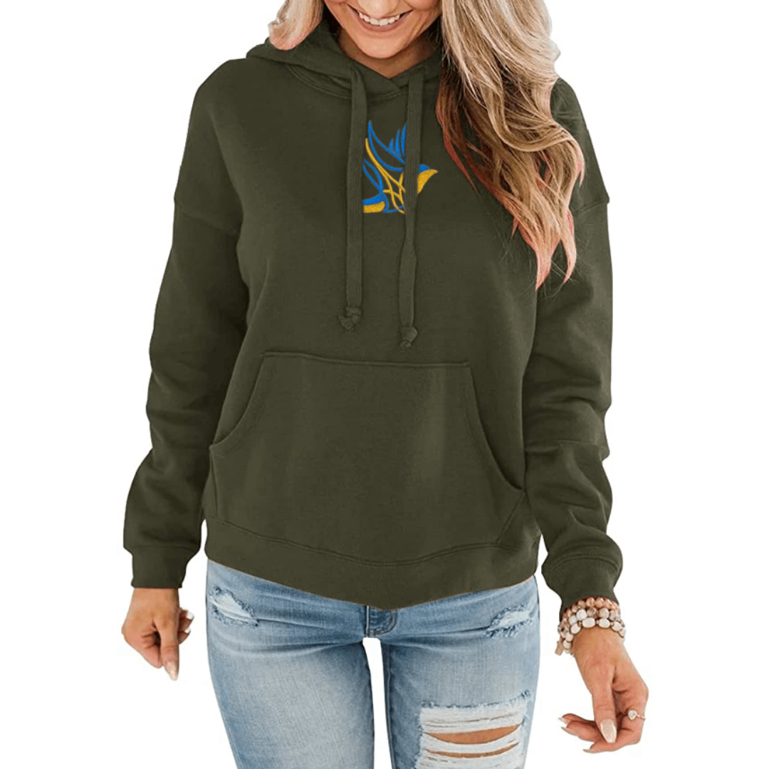 Stylish Ukrainian Hoodie for Women with Dove of Peace Embroidery (Худі жін.)