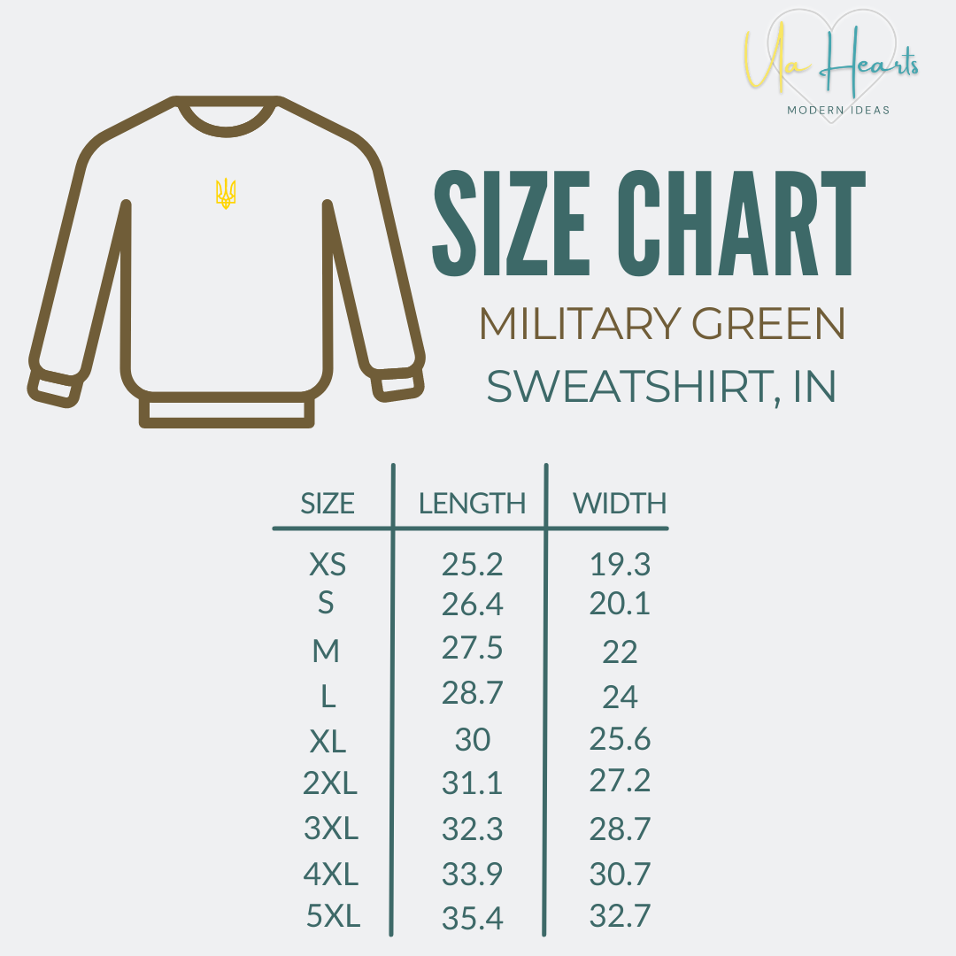 Zelensky Sweatshirt with Embroidered Ukrainian Tryzub. (Світшот чол.)