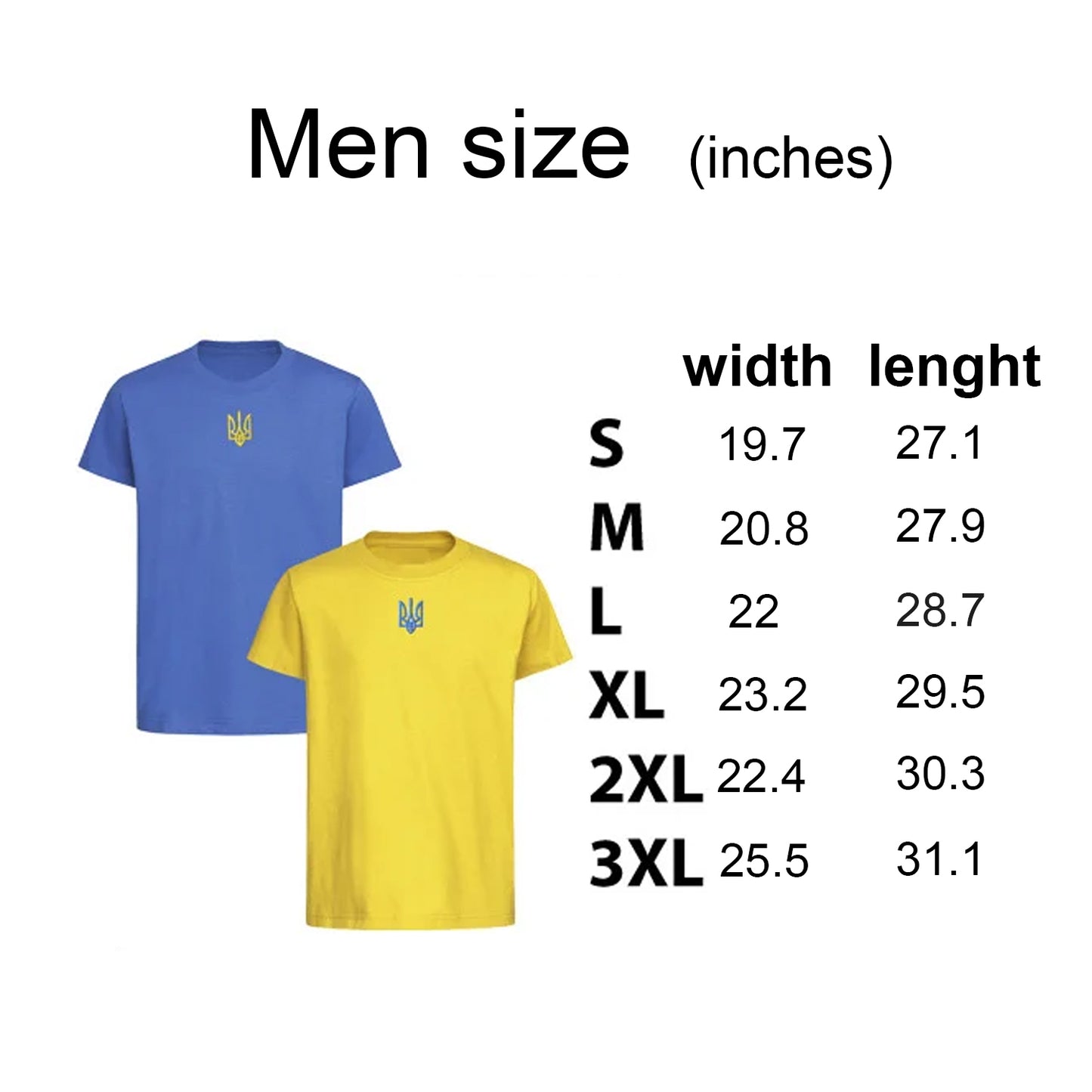 T-shirts BLUE+YELLOW with Tridents. Sold as a pair only! (набір футболок синьожовті)
