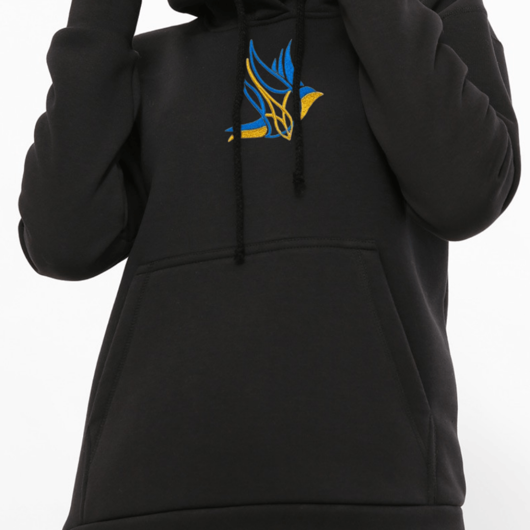 Warm Ukrainian Hoodie for Men with Dove of Peace Embroidery (Худі чол.)