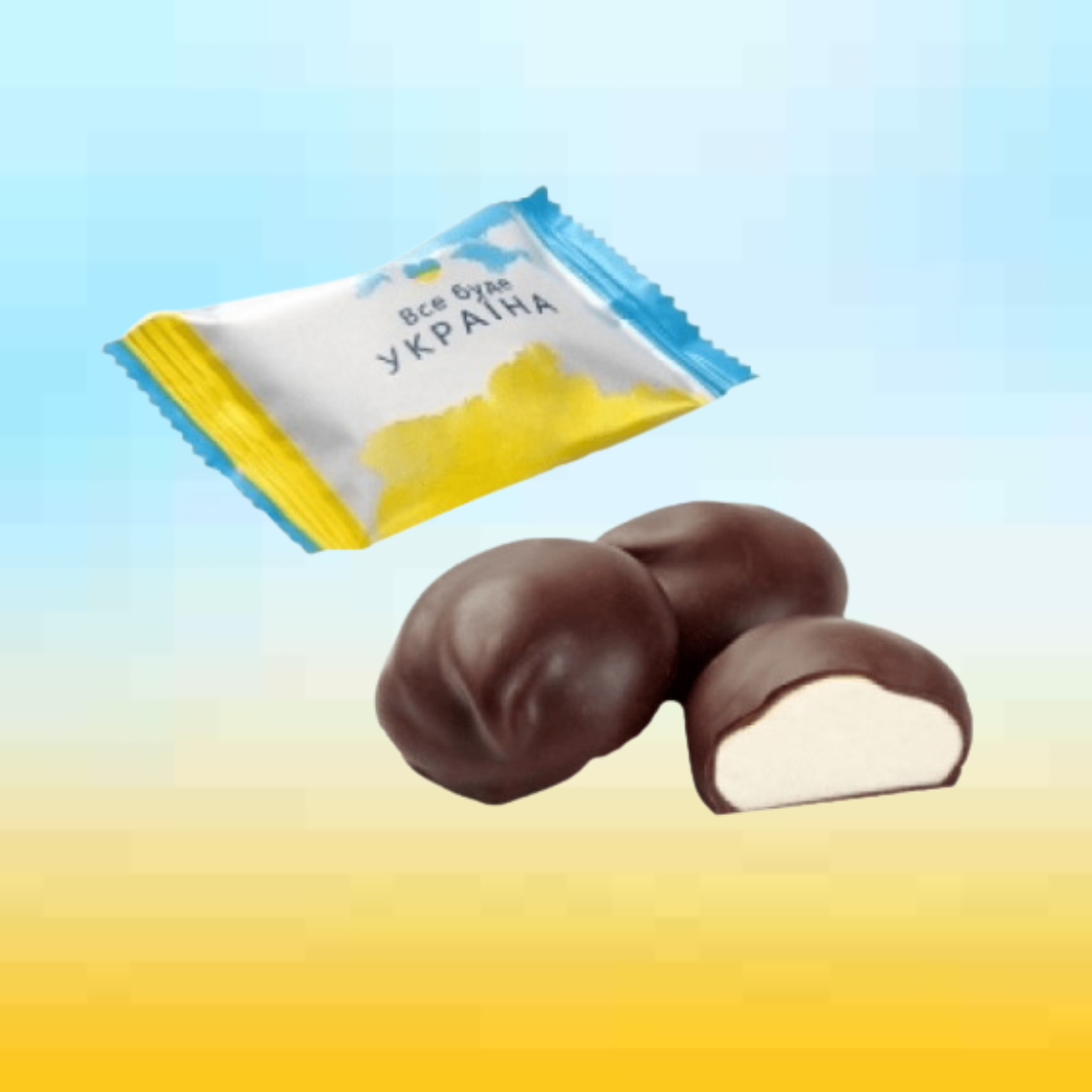 a bag of jelly and two pieces of chocolate