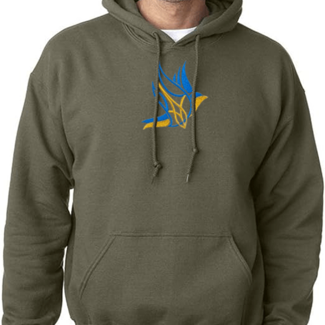 Warm Ukrainian Hoodie for Men with Dove of Peace Embroidery (Худі чол.)