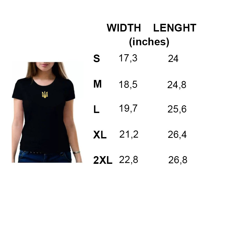 Ukrainian Embroidered T-shirt with trident for WOMEN. (Футболка з тризубом)