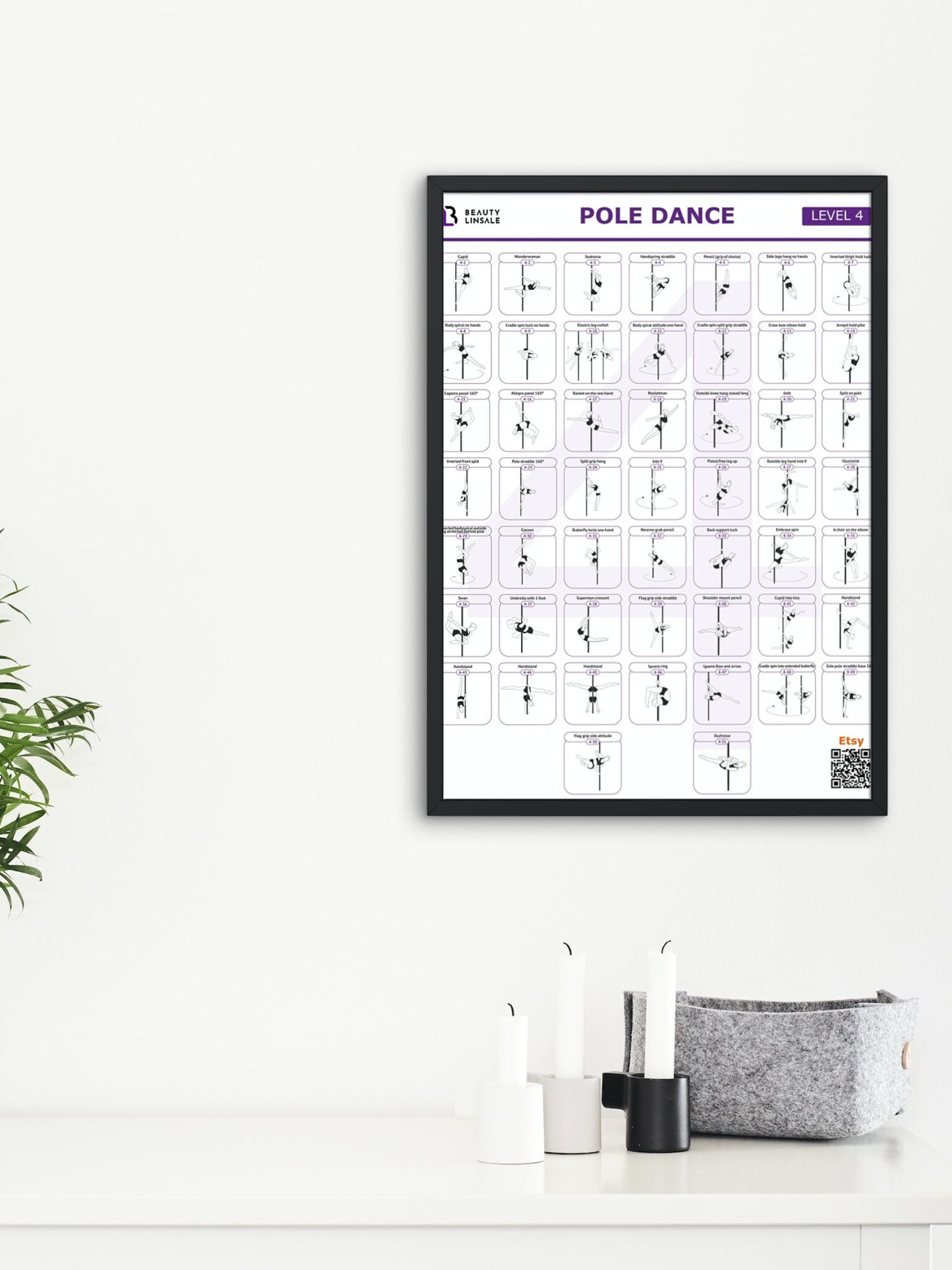 Pole Dance Poster Digital (PDF) - 4 level (Плакат полденс)