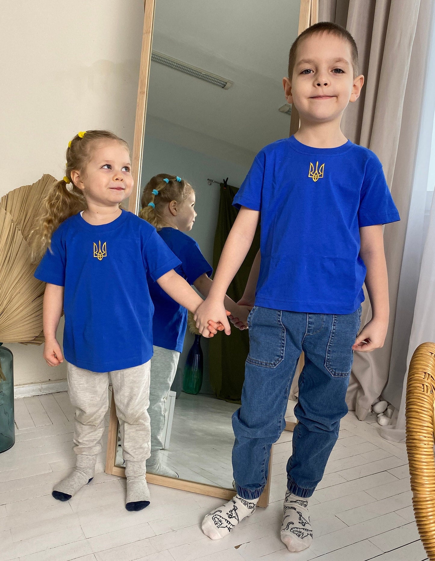 Zelensky Shirt with Embroidered Trident for Young Patriots (Футболка дитяча)