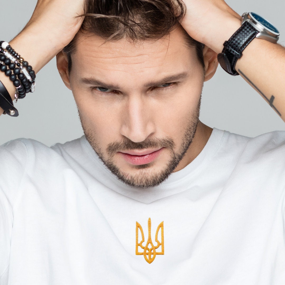 Ukraine Shirt long sleeve With Embroidered Trident from Ukraine (Футболка чол.)