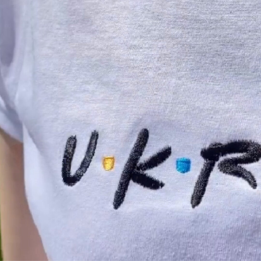 Stylish Ukrainian T Shirts With Embroidered 'Ukraine' for women (Футболка жін.)