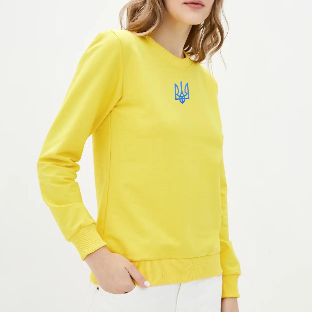 Stylish Women's Sweatshirt with Ukrainian Embroidered Trident (Світшот жін.)