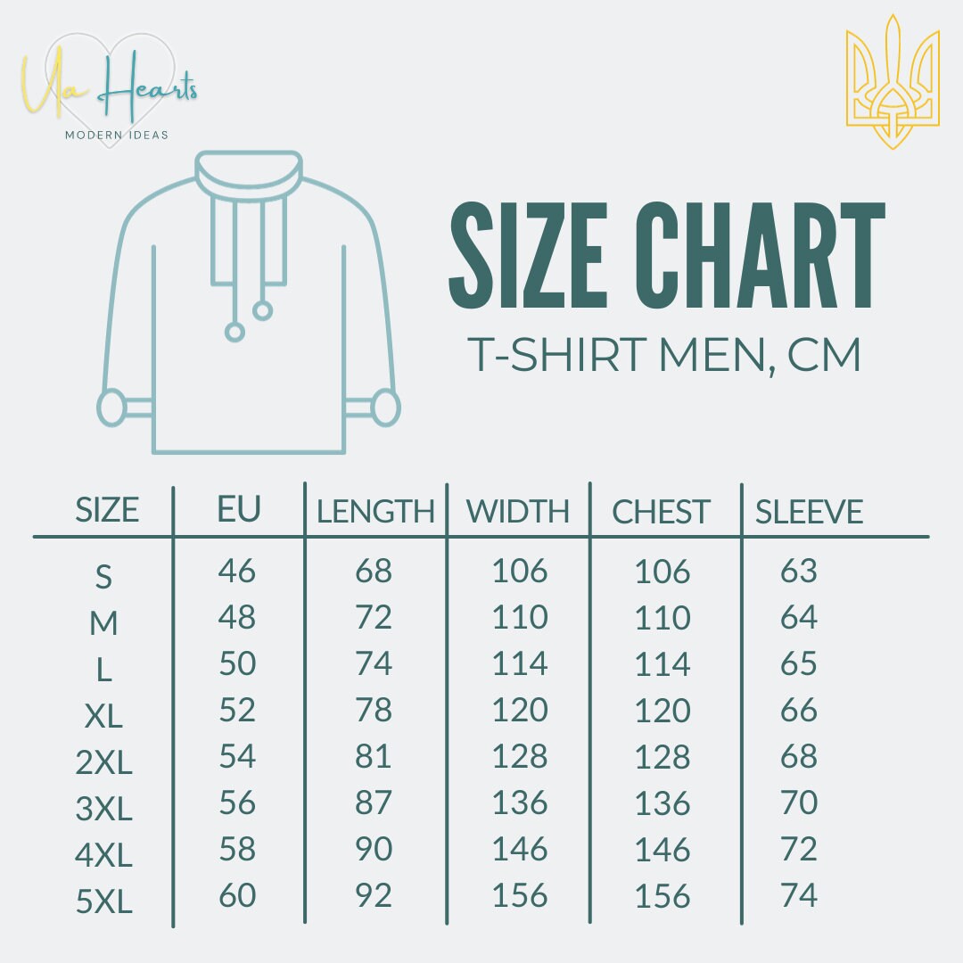 the size chart for a men's t - shirt
