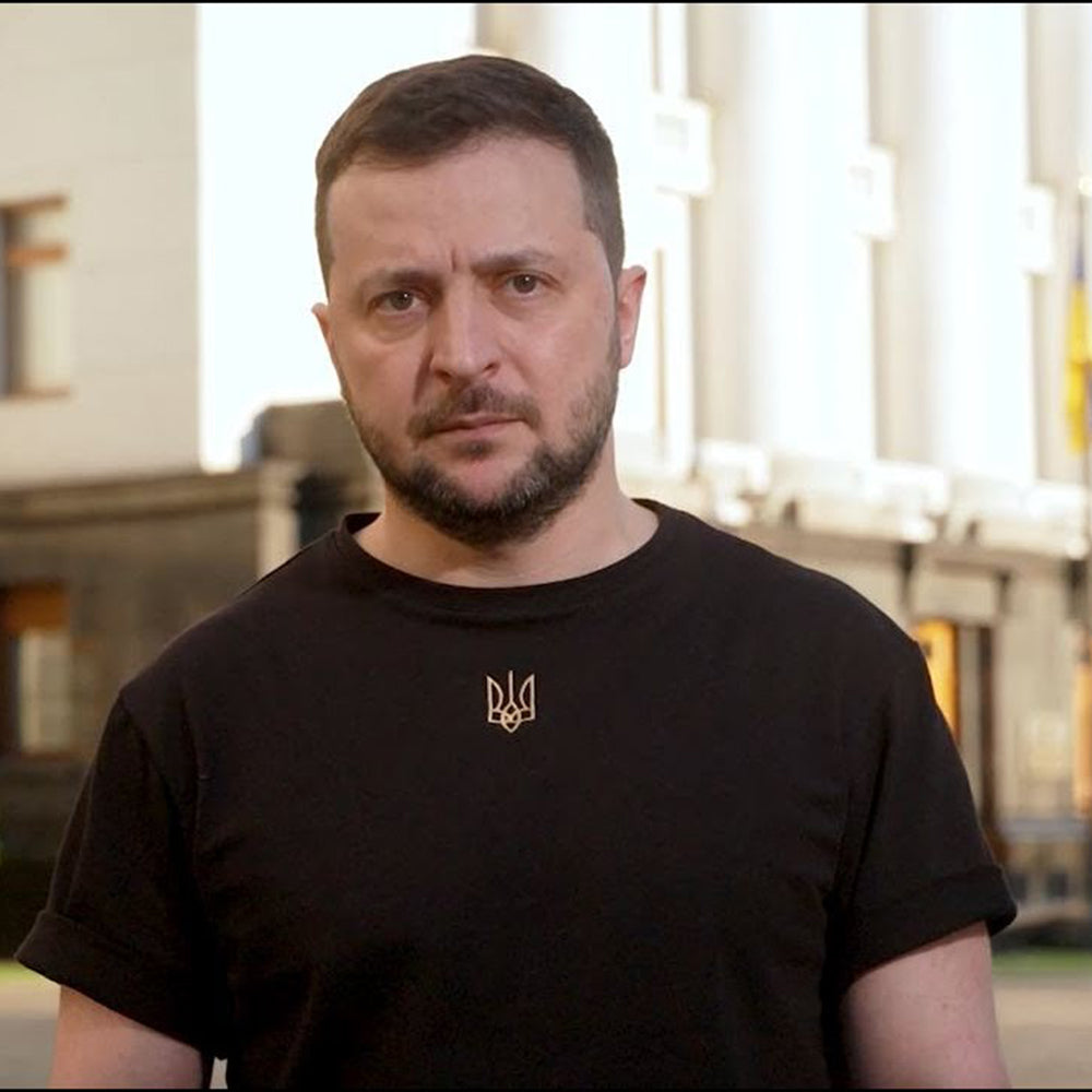 Ukrainian Embroidered T-shirt with trident for WOMEN. (Футболка з тризубом)