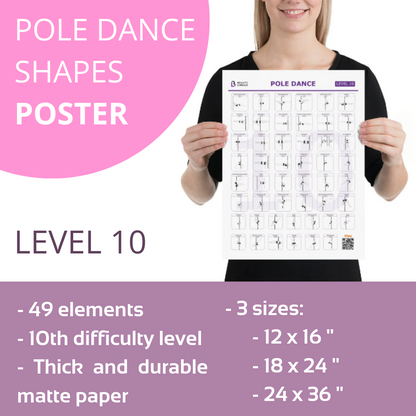 Pole Dance Elements Posters (Printed on the paper) (Плакат)