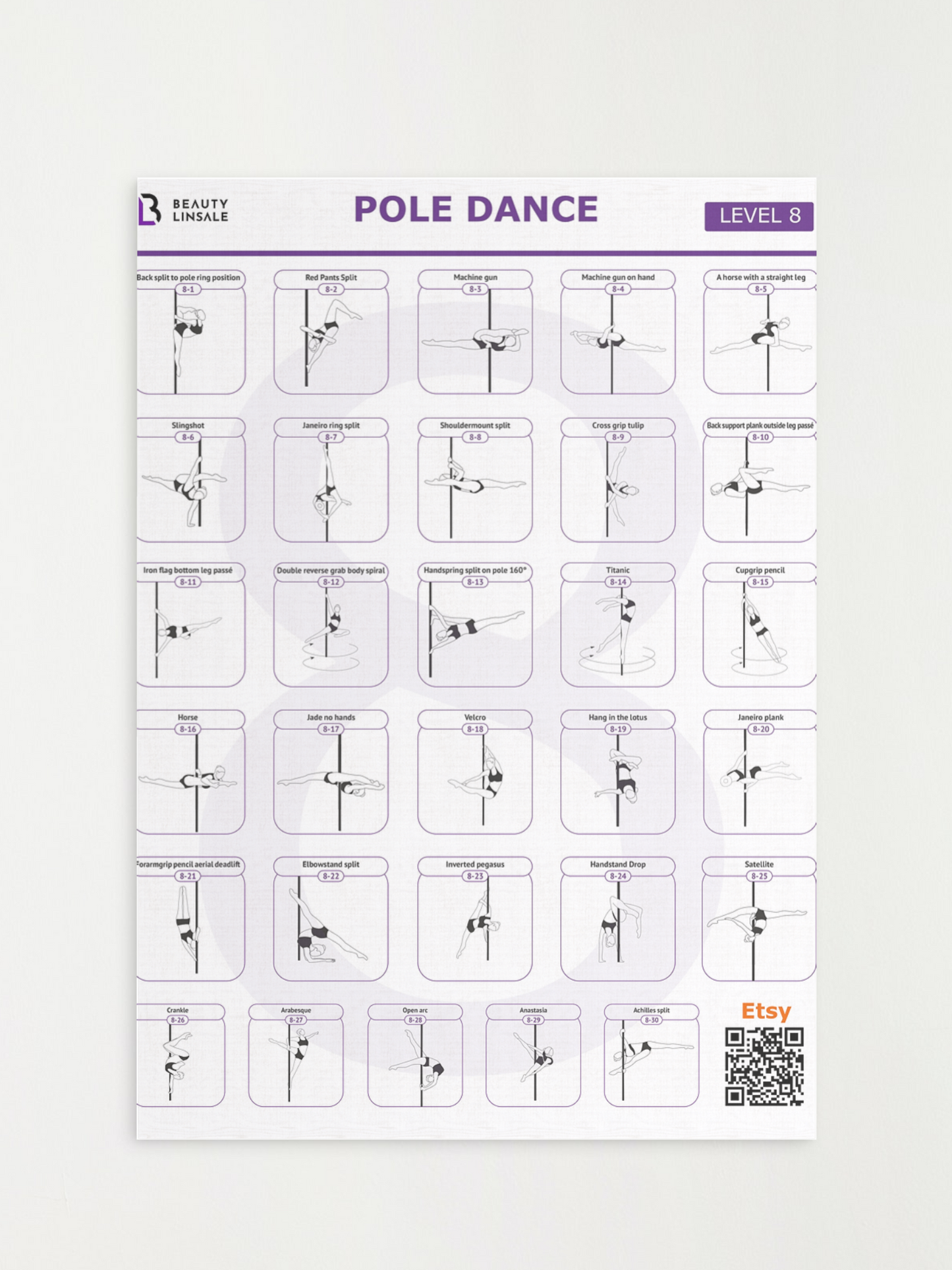 Pole Dance Poster Digital (PDF) - 8 level