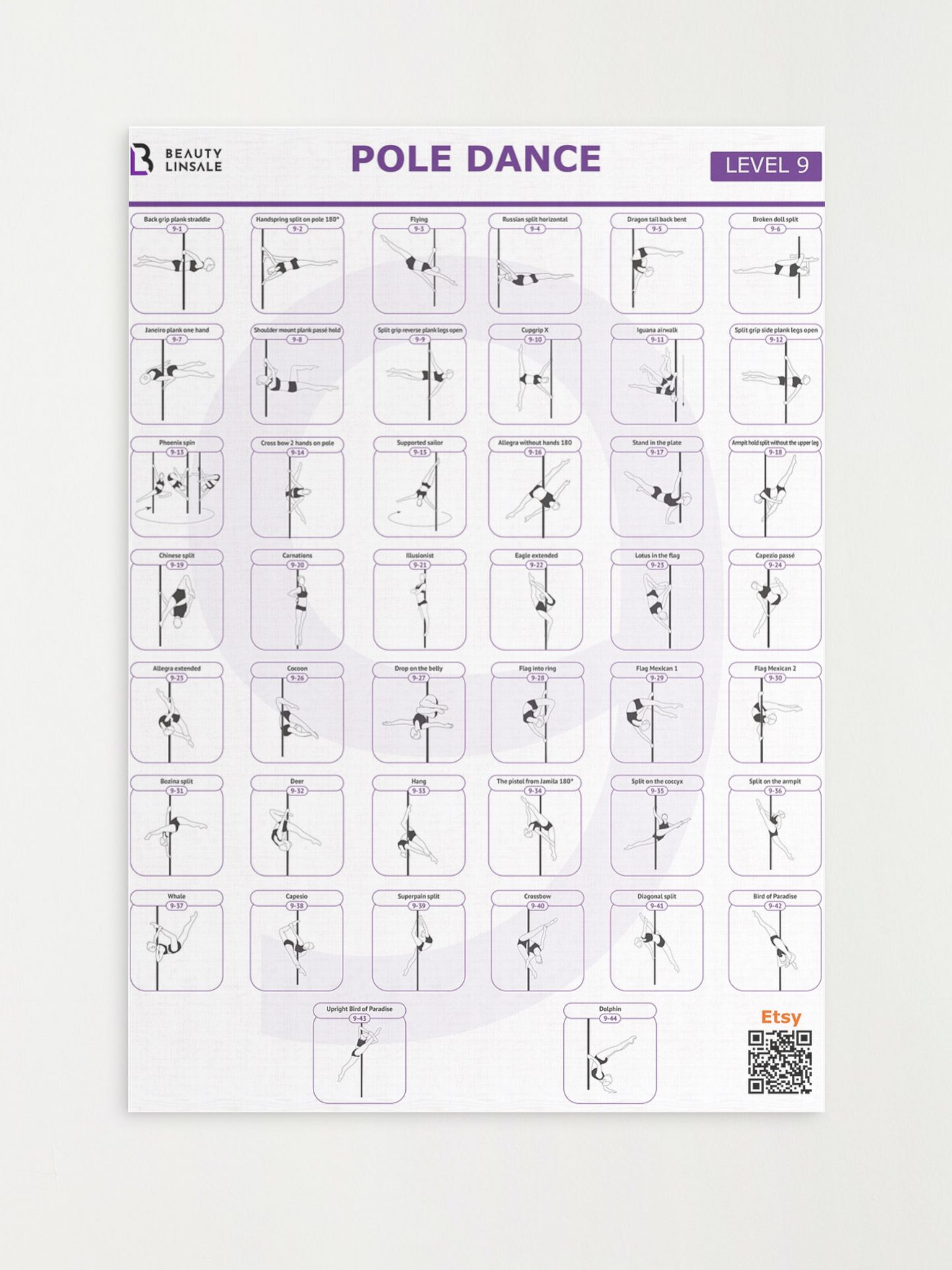 Pole Dance Poster Digital (PDF) - 9 level