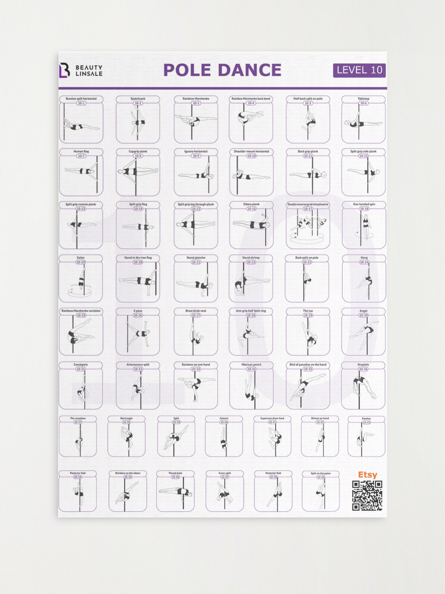 Pole Dance Poster Digital (PDF) - 10 level