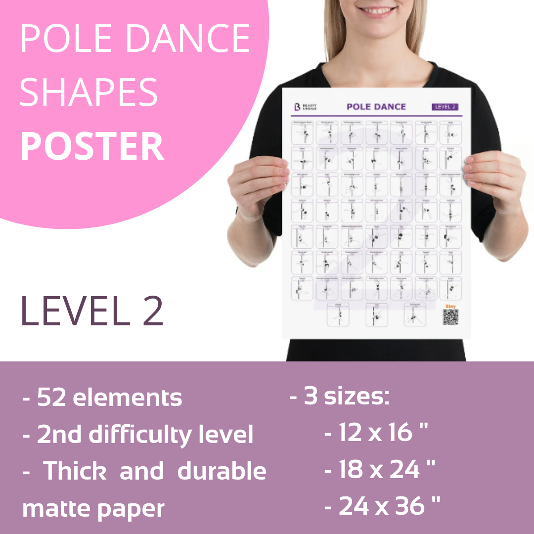 Pole Dance Elements Posters (Printed on the paper)