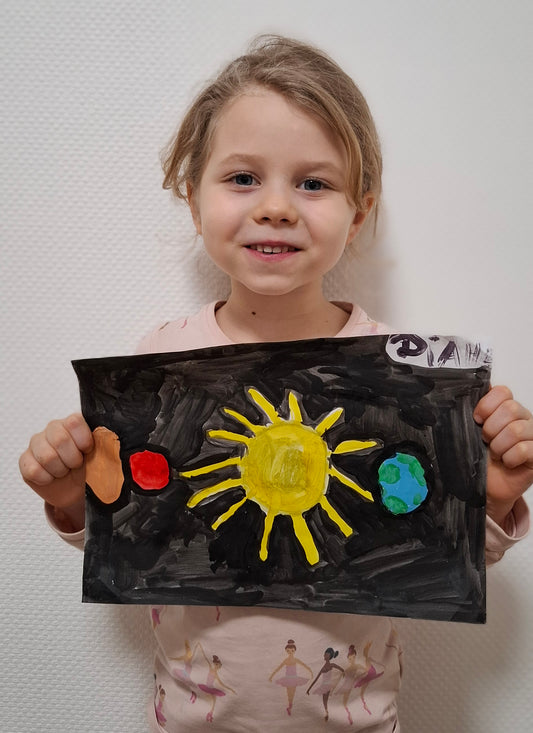 Support Ukrainian Little Artist (Space.jpg). (Дитяча картина)