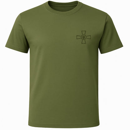 Ukrainian Army Cross Emblem Shirt Military Green | Ukraine Armed Forces Logo T-Shirt | Patriotic Zelenskyy Style Military Tee