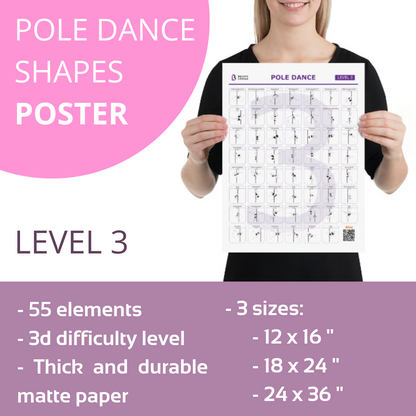 Pole Dance Elements Posters (Printed on the paper) (Плакат)
