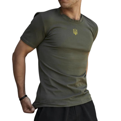 Zelensky T-shirt Made in Ukraine | Ukraine Shirt with an Embroidered Ukrainian Tryzub (Футболка чол.)
