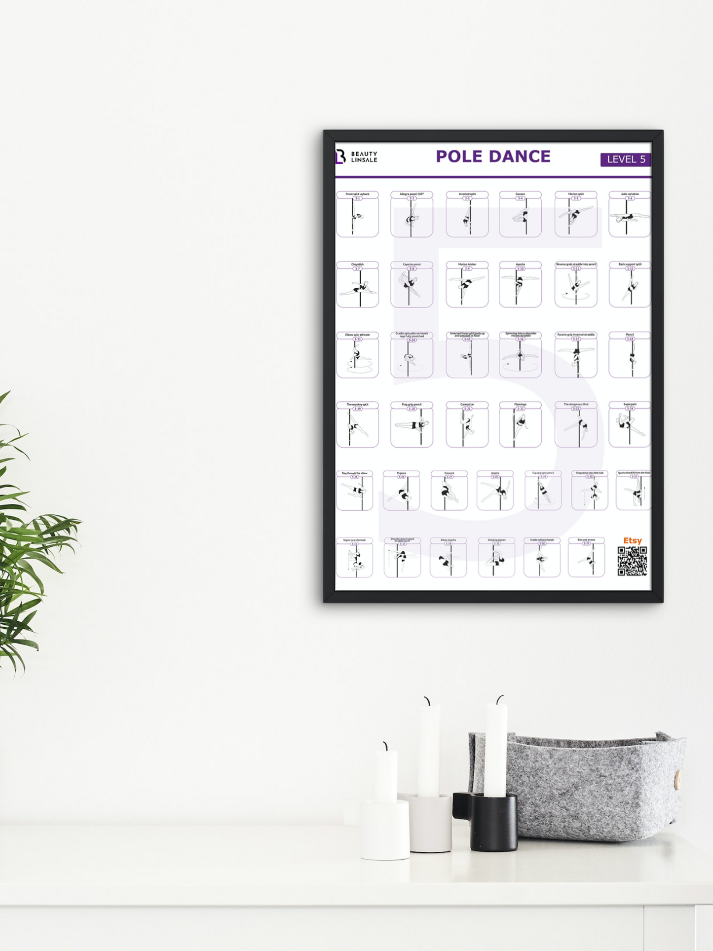 Pole Dance Poster Digital (PDF) - 5 level