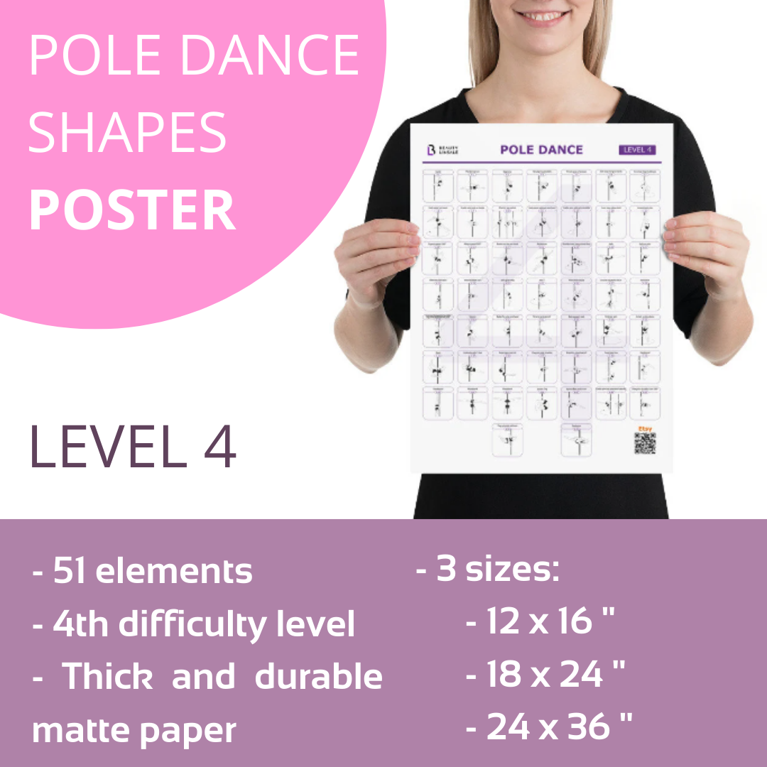 Pole Dance Elements Posters (Printed on the paper)