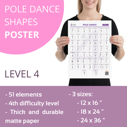 Pole Dance Elements Posters (Printed on the paper) (Плакат)