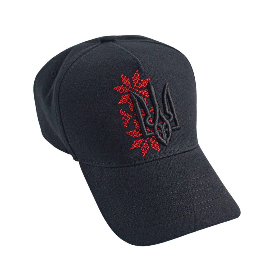 Ukrainian Baseball Hat with Trident Embroidery