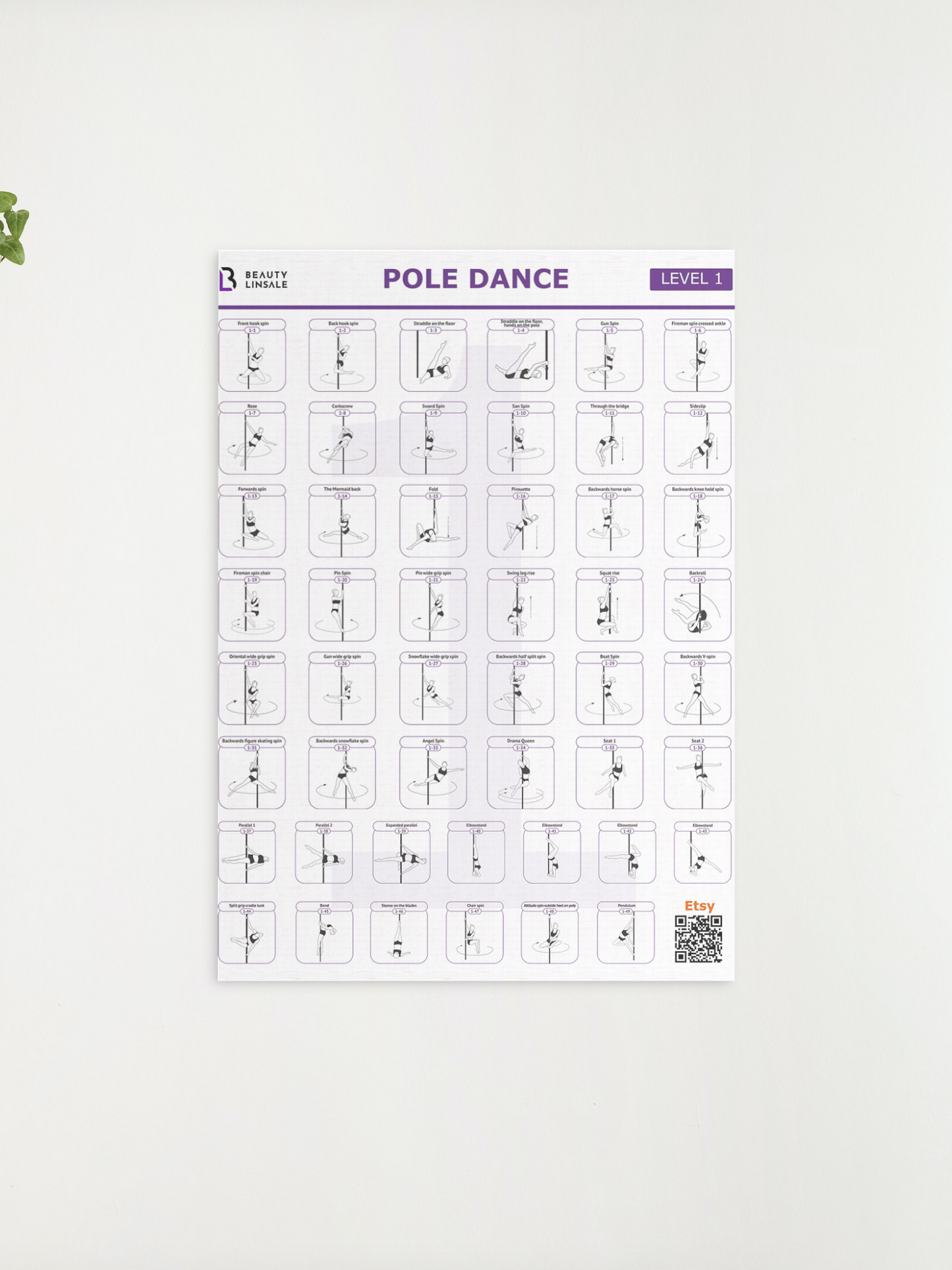 Pole Dance Poster Digital (PDF) - 1 level