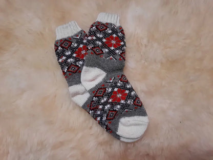 Handmade Ukrainian Women’s Wool Socks, Extra Warm Carpathian Artisan Knitwear, 100% Sheep Wool Winter Socks, Cozy Stretchy Universal Size 36-40
