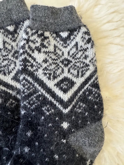 Handmade Ukrainian Wool Socks for Men, Extra Warm Carpathian Artisan Knitwear, 100% Sheep Wool Winter Socks