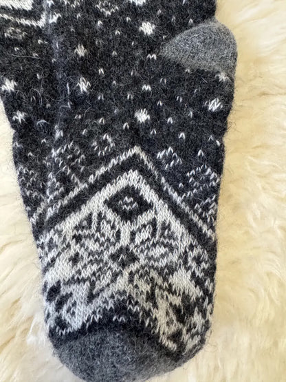 Handmade Ukrainian Wool Socks for Men, Extra Warm Carpathian Artisan Knitwear, 100% Sheep Wool Winter Socks