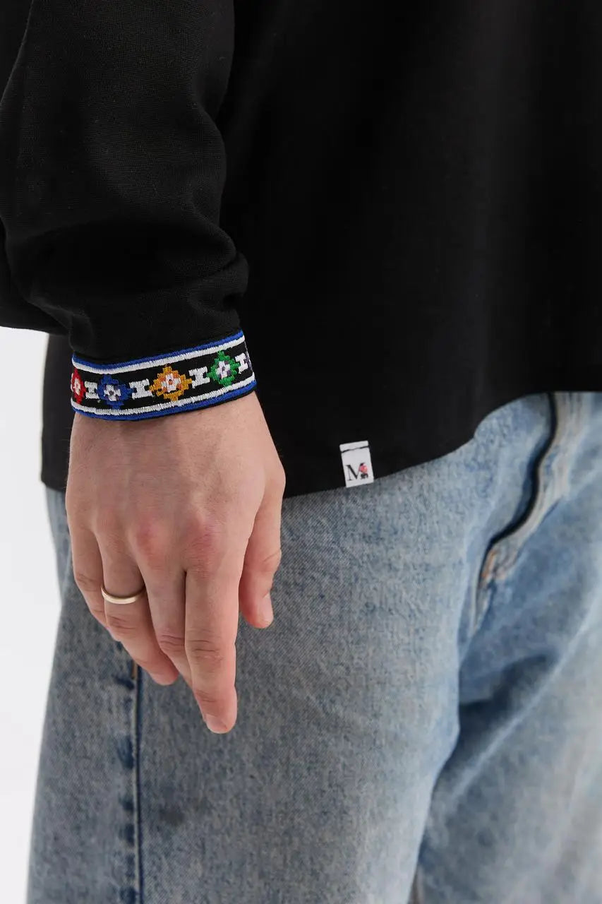 Black Ukrainian Vyshyvanka Shirt for Men with Machine Embroidery | Podilska Design in Cotton Linen Blend | Handmade in Ukraine