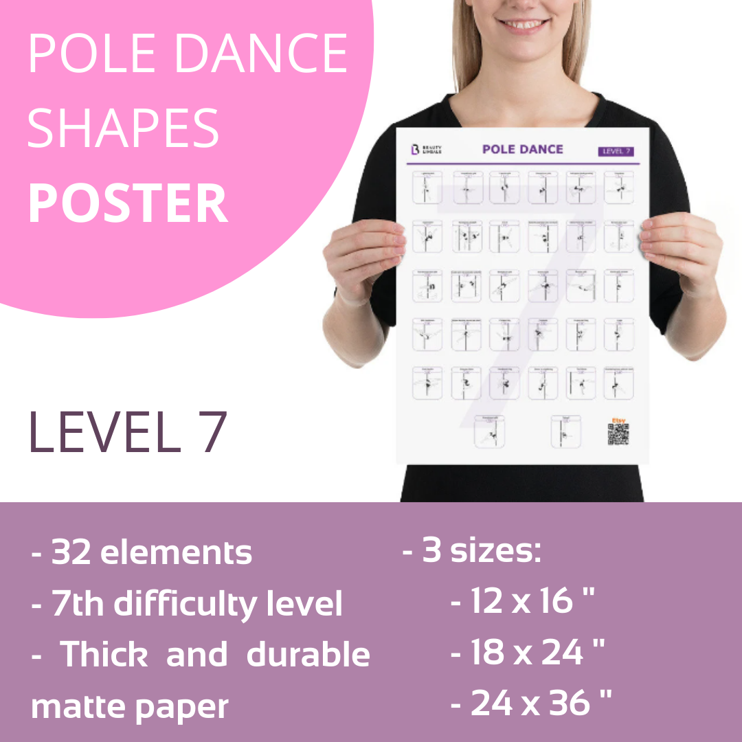 Pole Dance Elements Posters (Printed on the paper)