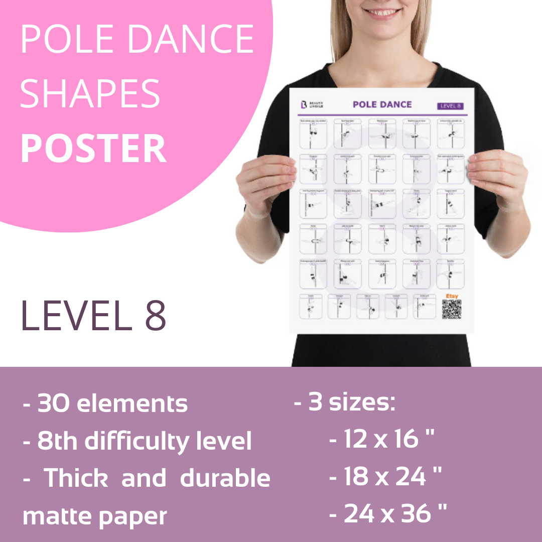 Pole Dance Elements Posters (Printed on the paper)