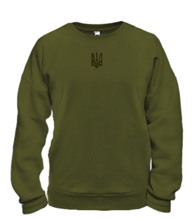 Zelensky Sweatshirt with Embroidered Ukrainian Tryzub. (Світшот чол.)
