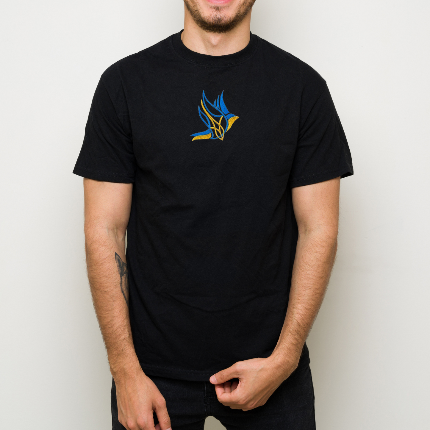 Embroidered Ukrainian Shirt with Peace Dove for Men