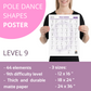 Pole Dance Elements Posters (Printed on the paper)