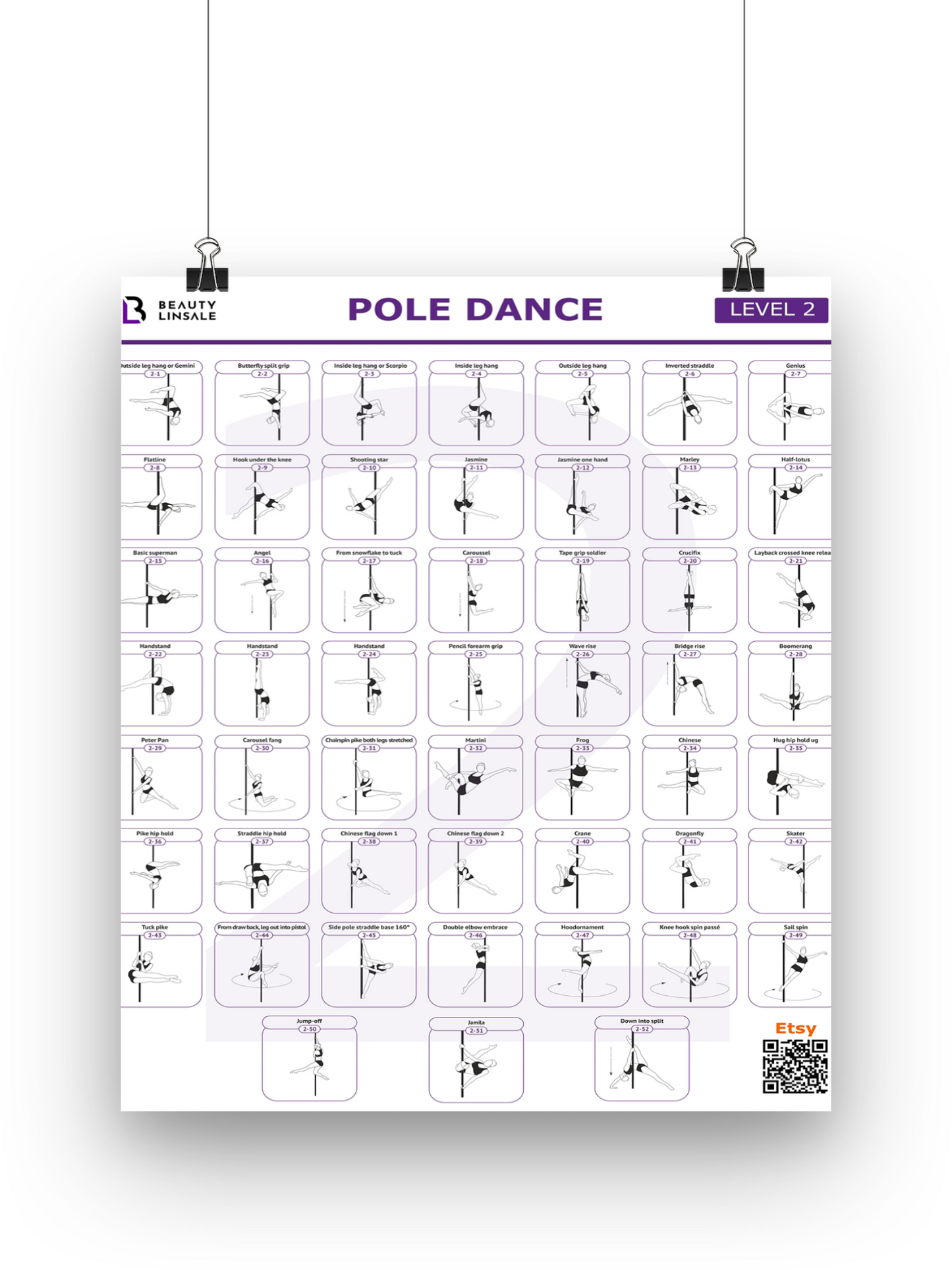 Pole Dance Poster Digital (PDF) - 2 level