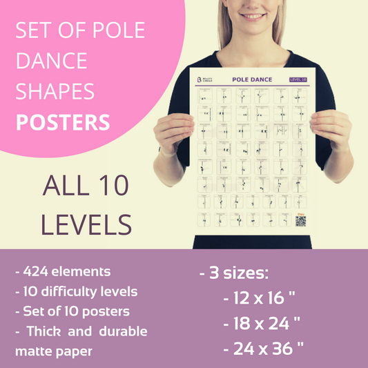 Pole Dance Elements Posters (Printed on the paper)