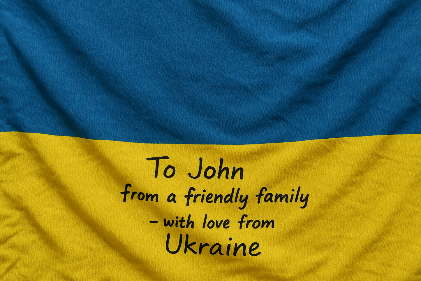 Ukrainian Flag 140x90 cm with personal handwritten message