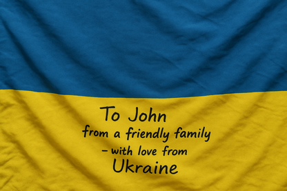Ukrainian Flag 140x90 cm with personal handwritten message